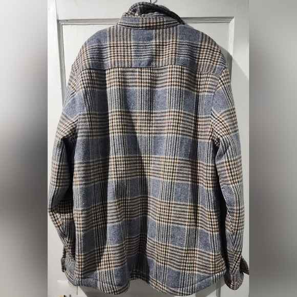 Buffalo David Bitton Plaid Teddy Jacket - Blue and Tan - Picture 3 of 4